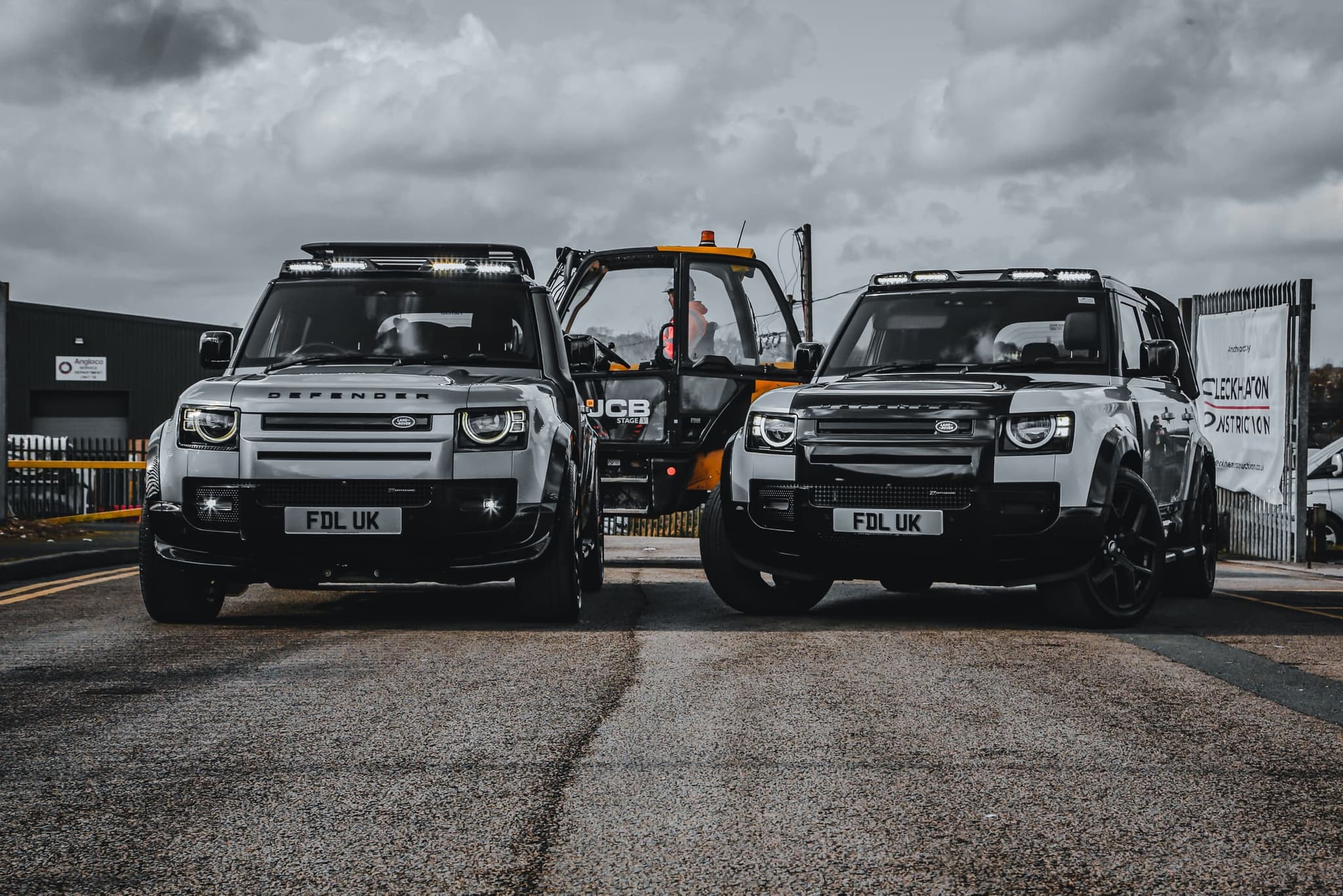 Defender Silver Grey JCB still