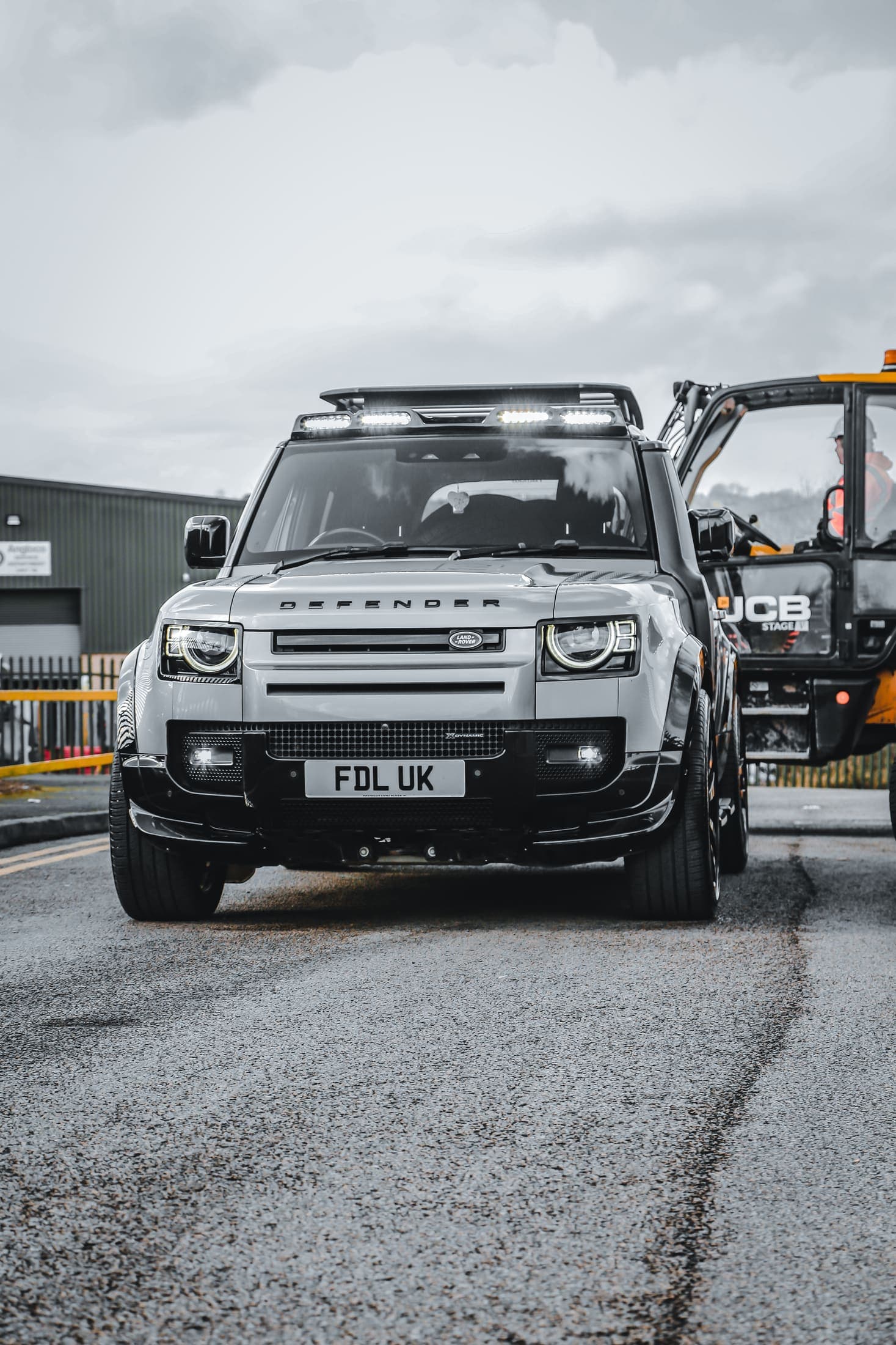 Defender Silver Grey JCB still