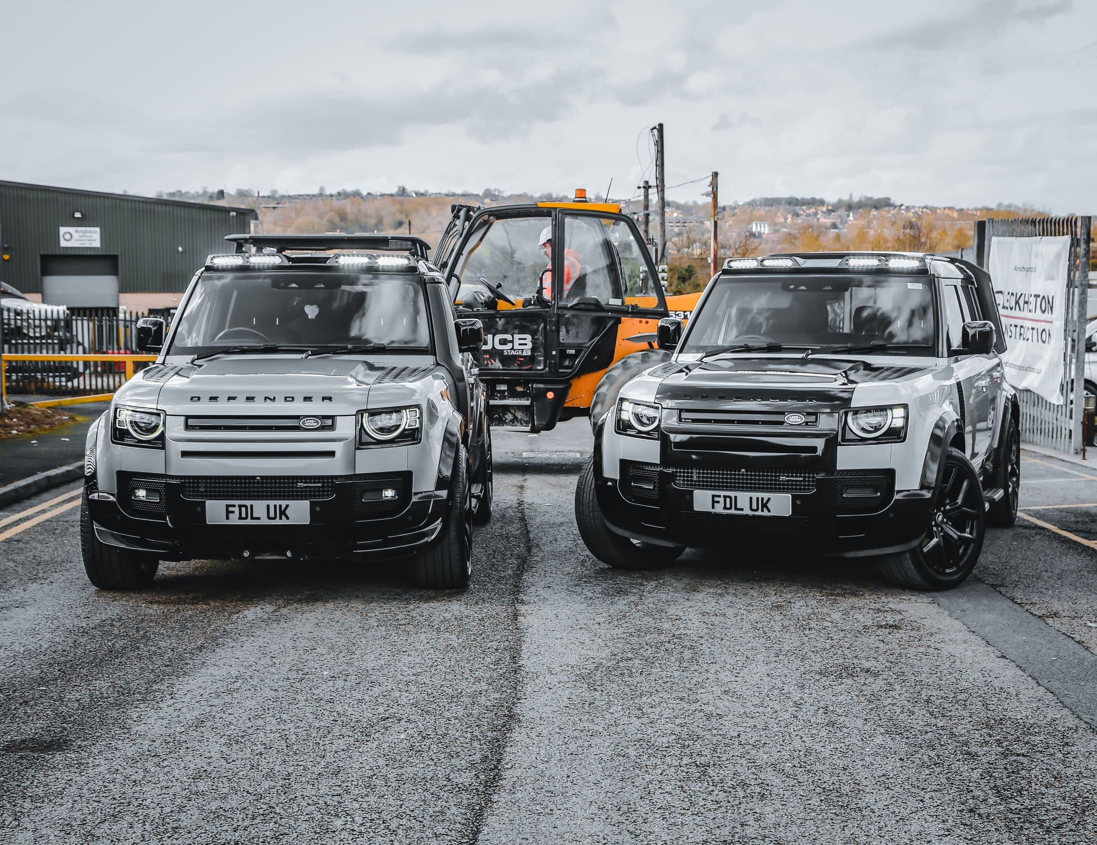 Defender Silver Grey JCB still