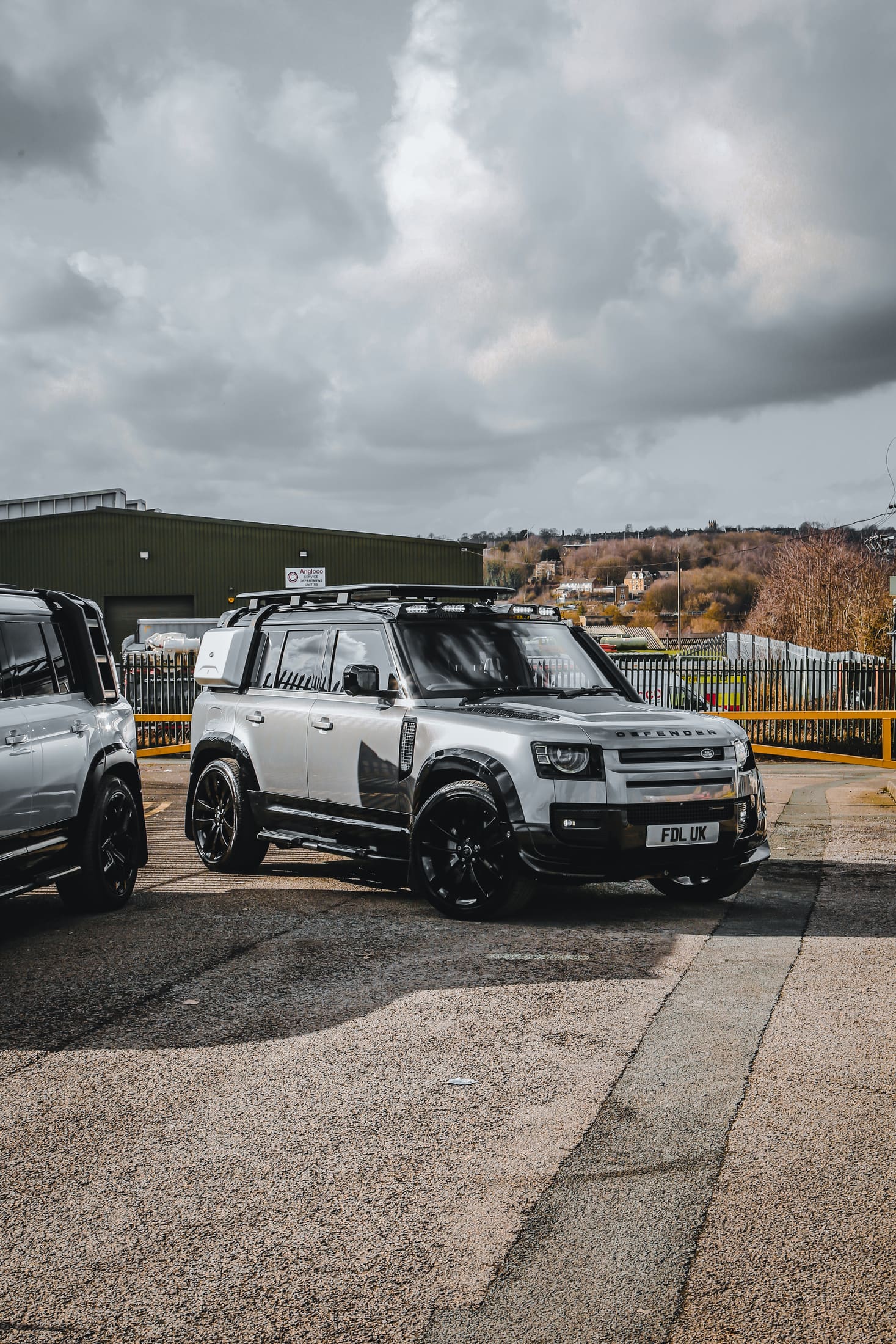 Defender Silver Grey JCB still